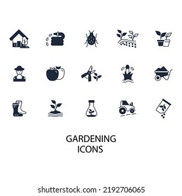 gardening icons set . gardening pack symbol vector elements for infographic web