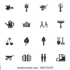 Gardening icons set and symbols for web user interface