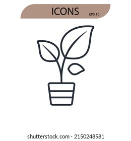 GARDENING icons  symbol vector elements for infographic web
