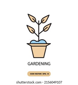 símbolos de símbolo de jardinería elementos vectores para web infográfica