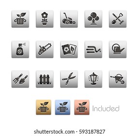 Gardening Icons - The vector file includes 4 color versions for each icon in different layers.