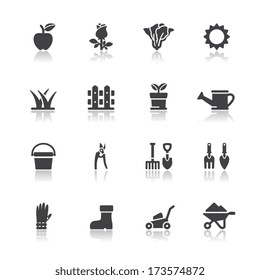 Gardening Icons with White Background