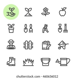 Gardening icons with White Background 