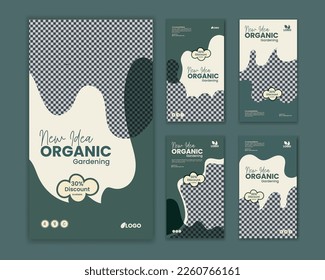 Gardening instagram stories template or Flat design own Lawn care concept instagram stories template