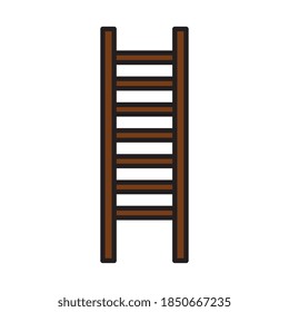 Gardening ladder line and fill style icon design, garden planting and nature theme Vector illustration