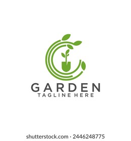 Jardinería Paisaje Logo Diseño Plantilla de Vector