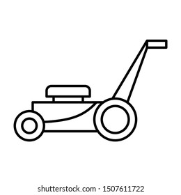 Gardening Lawn Mower Machine Vector Icon