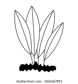 gardening, leaves planting nature isolated line icon style vector illustration