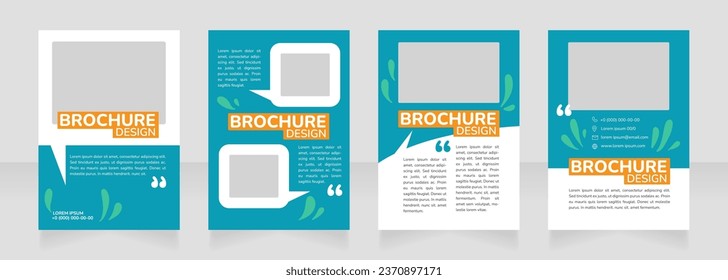 Gardening leisure blank brochure design. Template set with copy space for text. Premade corporate reports collection. Editable 4 paper pages. Nunito ExtraBold, SemiBold, Regular fonts used