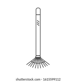 Gardening line icons vector set. Garden tools icons collection. Gardening icons illustration set. Leaf rake linear icon concept