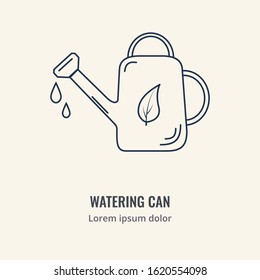 Gardening line icons vector set. Garden tools icons collection. Gardening icons illustration set. Watering can linear icon concept