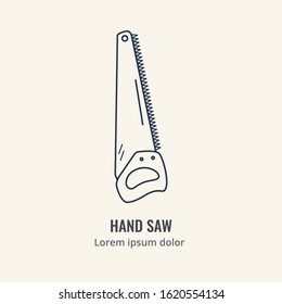 Gardening line icons vector set. Garden tools icons collection. Gardening icons illustration set. Hand saw linear icon concept