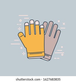 Gardening line icons vector set. Garden tools icons collection. Gardening icons illustration set. Garden gloves linear icon concept