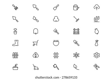 Gardening Line Vector Icons 4