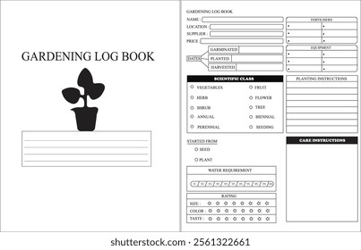 gardening log book and planner kdp