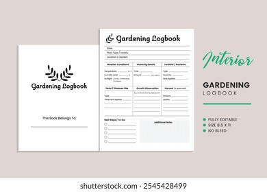 Gardening Logbook Kdp Interior Template