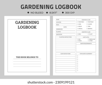 Gardening Logbook Or Notebook Journal