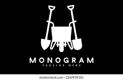 Gardening logo abstract monogram vector