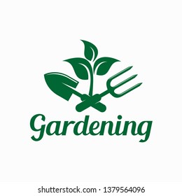 Gardening Logo Design Leaves On Crossed Stock Vector (Royalty Free ...