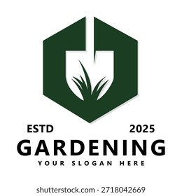 Design-Vorlage für Gartenlogo, Vektorgrafik