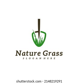 Gardening logo design vector, Creative Grass logo design Template Illustration