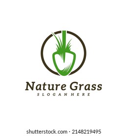 Gardening logo design vector, Creative Grass logo design Template Illustration