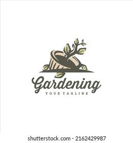 Imagen vectorial de diseño de logotipo de jardinería