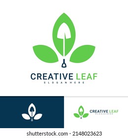 Gardening logo design vector template, Creative Leaf rake logo design concept