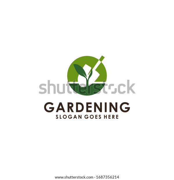 Gardening Logo Design Vector Template Stock Vector (Royalty Free ...