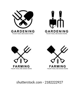 Gardening logo set vector. Farming logo set vector