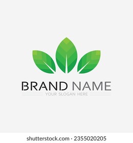 Gardening logo with shovel icon and tree with green leaves logo template.