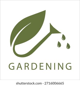 Logotipo de jardinería, un logotipo de jardinería único, una hoja que cae el agua