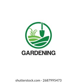 Logotipo de jardinería Vector Simple Natural