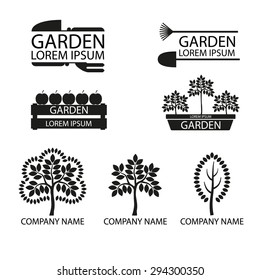Gardening logos, editable