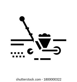 gardening machine glyph icon vector. gardening machine sign. isolated contour symbol black illustration