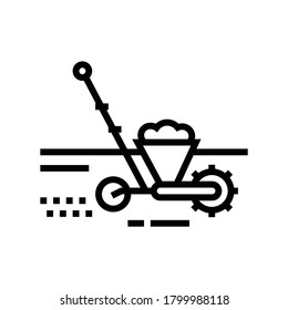 gardening machine line icon vector. gardening machine sign. isolated contour symbol black illustration