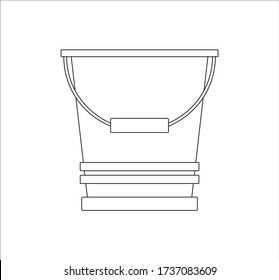gardening metal bucket. illustration for web and mobile design.