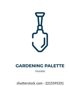 Gartenpalettensymbol. Lineare Vektorgrafik aus der Toolbox-Sammlung. Rahmengartenpalette Symbol Vektorgrafik. Dünnliniensymbol für Web- und mobile Apps, Logo, Printmedien.