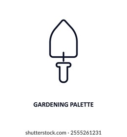 gardening palette outline icon.  Thin line icon from construction tools collection. Editable vector isolated on white background