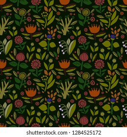 gardening pattern, seamless vector pattern, oriented for textiles and wallpaper