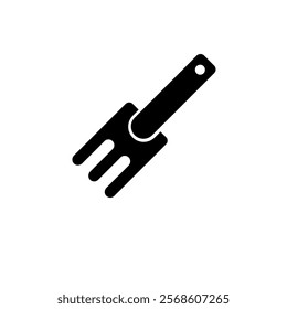 Gardening Pitchfork, Garden Fork Solid Flat Vector Icon Isolated on White Background.