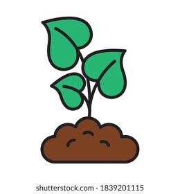 Gardening plant line and fill style icon design, garden planting and nature theme Vector illustration