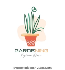 Gardening or planting ecology based logo vector illustration with dummy text on white background.