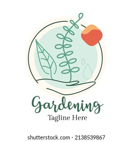 Gardening or planting ecology based logo vector illustration with dummy text on white background.