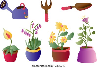 Gardening And Plants (Vector)