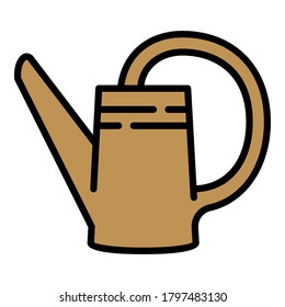 Gardening plastic watering can icon. Outline gardening plastic watering can vector icon for web design isolated on white background