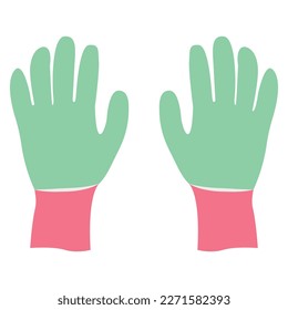 Gardening protection gloves. Vector flat illustration.