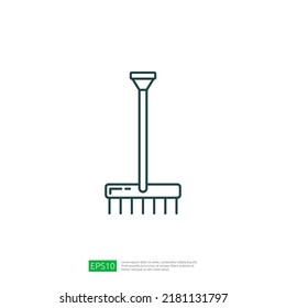 Gardening rake. Farming vector icon