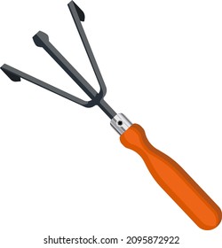 Gartenrake, Illustration, Vektorgrafik auf weißem Hintergrund.
