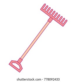 gardening rake isolated icon